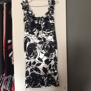 Black and white cocktail dress